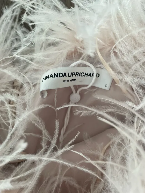 Amanda Uprichard Feather Trim Sequin Strapless Mini Dress Blush Sz S NWT - Image 6