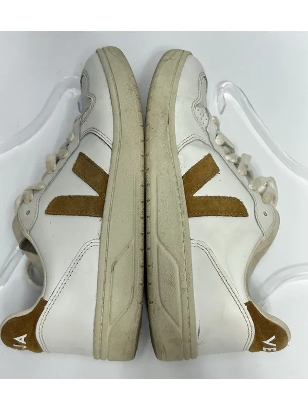 VEJA V-10 Women's Sneakers 8 Low Top Lace-Up White Brown Logo Activewear - Image 8