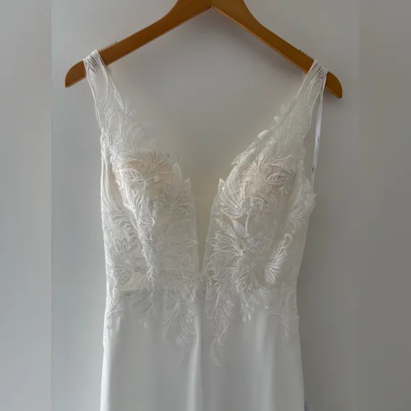 Lulus Forever Promised White Chiffon Embroidered Sequin Maxi Dress Size Medium - Image 11