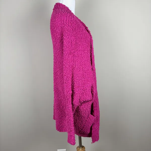 Umgee Oversized Cardigan Sweater Womens Large Pink Open Cozy Loungewear Bat Wing - Image 3