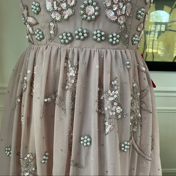 ASOS Frock and Frill NWT Pink Beaded Adjustable Strap Dress UK 10 US 6 - Image 5