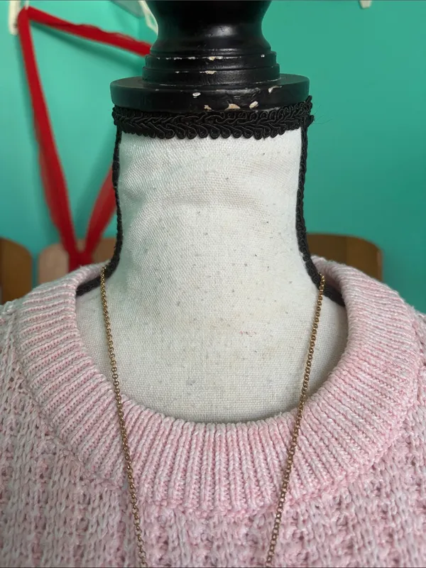 Time and Tru Light Pink Ribbed Crewneck Sweater - Image 2