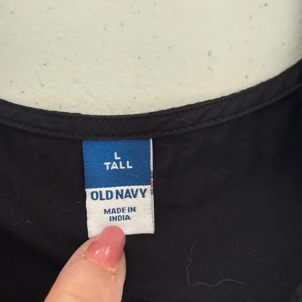 Old Navy‎ Black Cotton Poplin Puff Sleeve Smocked Empire Waist Midi Dress L Tall - Image 4