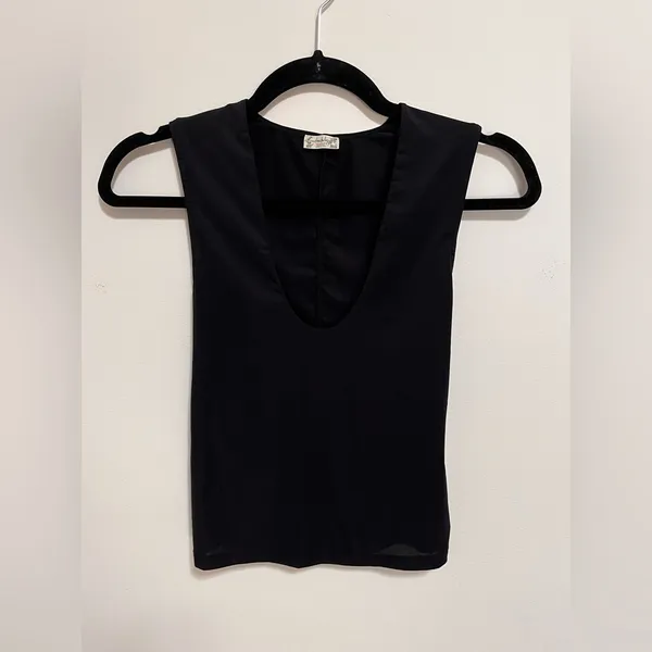 FREE PEOPLE Intimately Black Sleeveless Scoop Neck Smoothing Tank Top Sz XS EUC - Image 2
