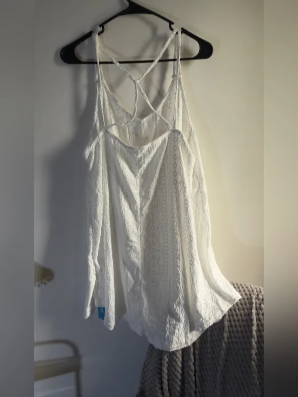 Cupshe White Lace Swim coverup with Spaghetti Straps - Image 2