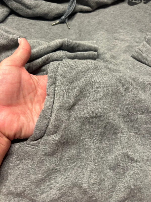 Nike Men’s Light Gray Crewneck Pullover Hoodie - Image 2