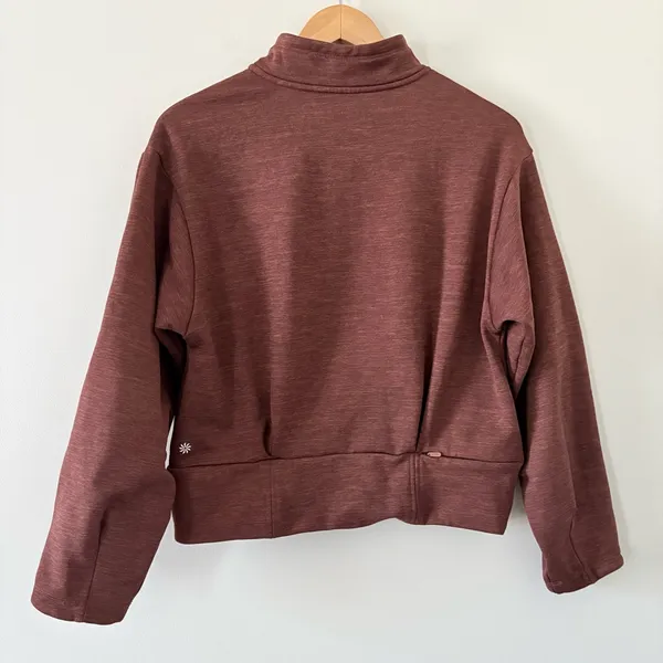 ATHLETA Altitude Polartec Half Zip‎ Sweatshirt Rust Size S Small - Image 6