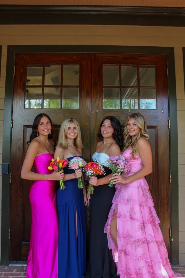Dillard's Hot Pink Strapless Dress - Image 5