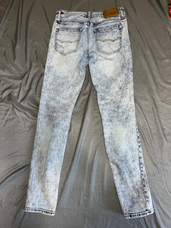 American Eagle Flex Straight Leg Whitewashed Jeans - Image 2