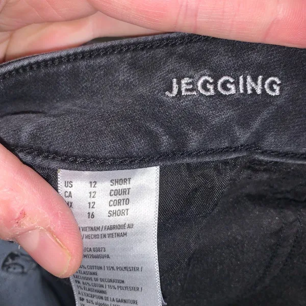 American Eagle washed black 12 short normcore jeggings - Image 2