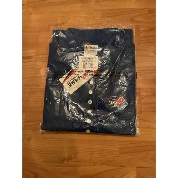 Vtg Chase Authentics Nascar Women's Polo Shirt "Domino's Pizza" Size M Blue - Image 5