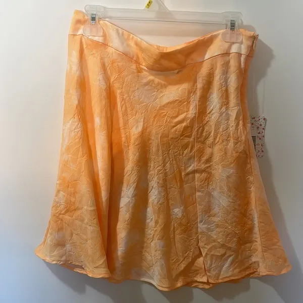 Free People Martine Peach Combo Flirt Skirt - Image 9