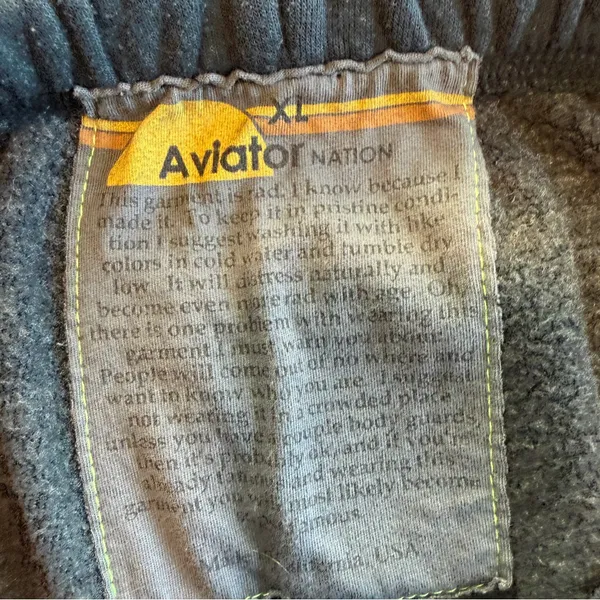 Aviator Nation Vail Sweatpants Logo Charcoal Grey XL Colorado SOLD OUT - Image 3