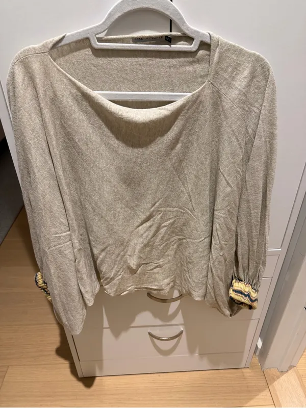 Light Beige Boatneck Women's Sweater Size XS - Image 2