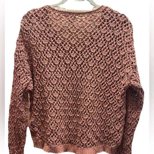 Artelier Nicole Miller Crochet Terracotta Sweater - Image 2