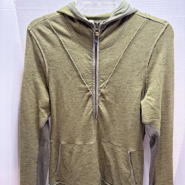 Free People Movement Markle Hoodie Women’s Large Olive Green Athleisure Grunge - Image 2
