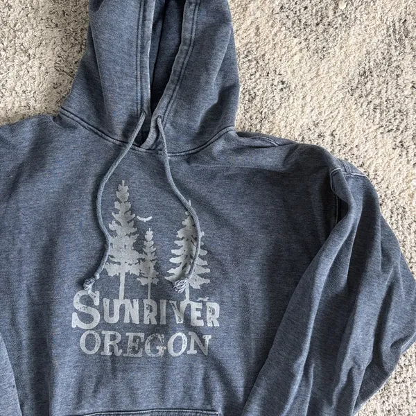 Sunriver Oregon Hoodie Sweatshirt Heather Blue XL - Image 3