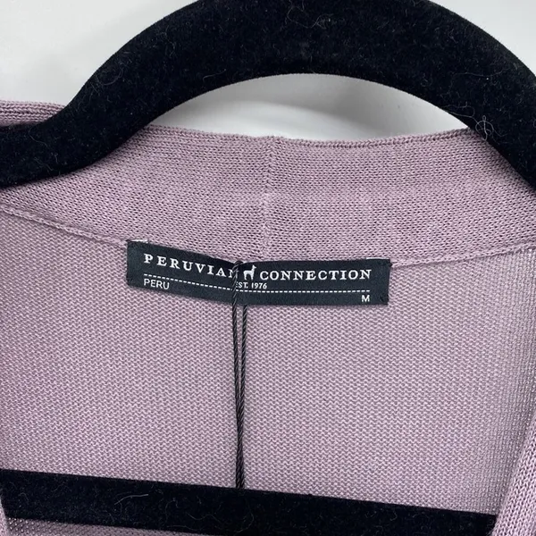 Peruvian Connection ADRIATICO lilac maxi knit dress minimalist size M - Image 7