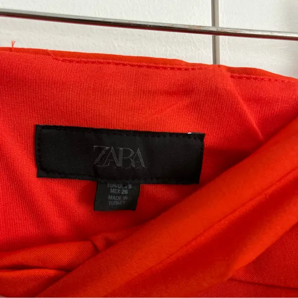 Zara Red Strapless Mini Dress - Image 8