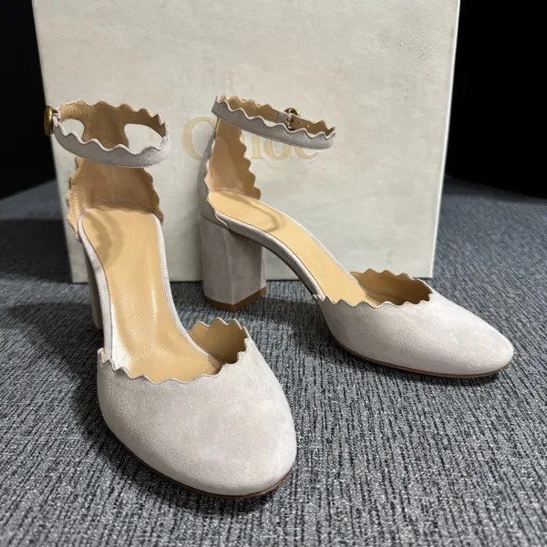 Chloe Lauren Scallop Ankle Strap D’ Orsay Pumps - Image 5