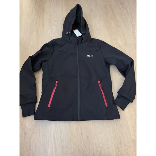 iHeat Rechargeable Battery Heated Black Hooded WinterCoat Woman Small - Image 3