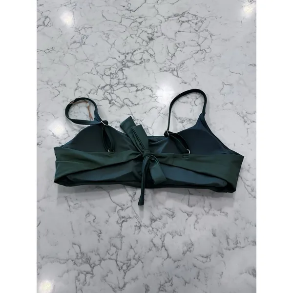 NWT Quince Palm Green Italian Scoop Neck Bikini Top Large - Image 4