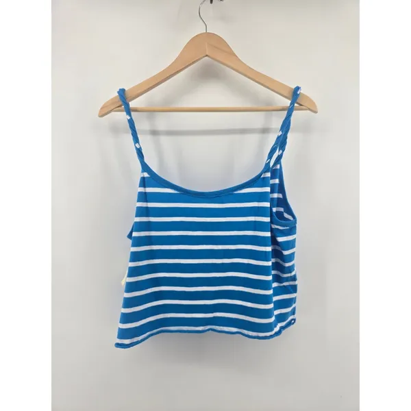 Aerie Tank Top Womens Large Blue White Striped Twisted Strap‎ Cropped Cotton - Image 3