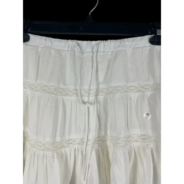 Aeropostale White Lace Tiered Mini Skort XL Boho Prairie Cottagecore Pull On NWT - Image 2