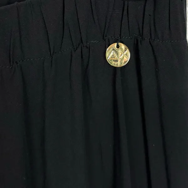 Sun68 Womens Viscose Wide Leg Drawstring Pants Black Relaxed Beach Size Medium - Image 7