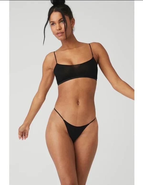 Alo Airmesh Venus Bralette Black Small NWT Authentic - Image 2