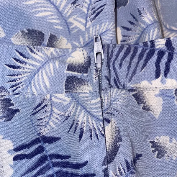 Sag Harbor Women's Blue Tropical Leaf Midi Skirt A-Line Casual Summer Vacation - Image 4