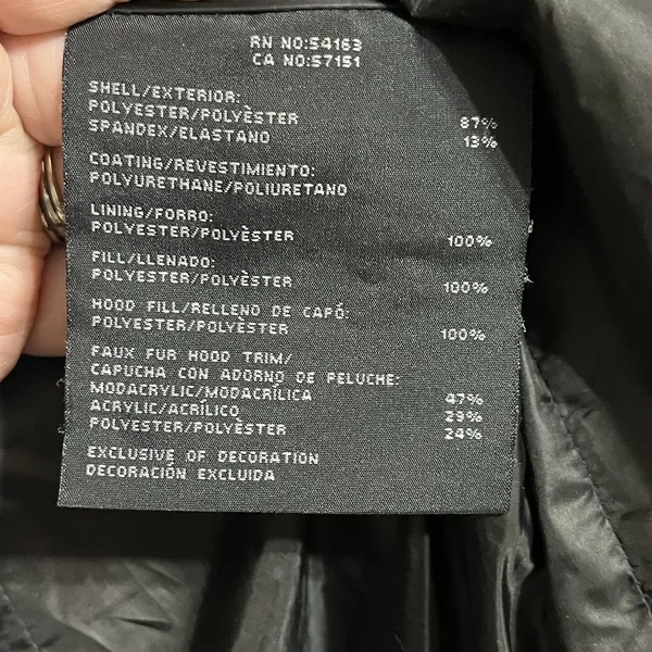 Marc‎ New York by Andrew Marc Size XL Faux Down Puffer Jacket Black Full Zip - Image 5