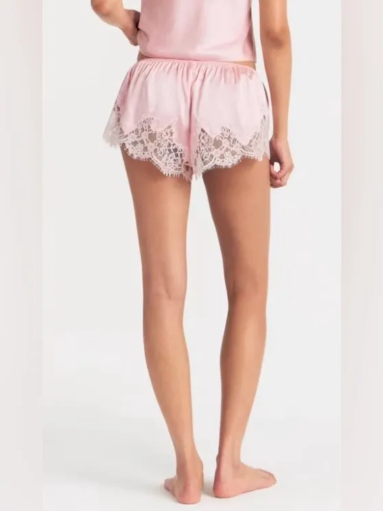 Skims SILK Lace Trim Sleep Shorts Peony Tonal Pink Size XS NWT (shorts only) - Image 2