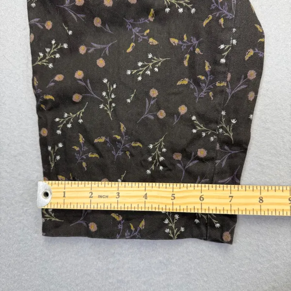 Anthropologie Small Black Floral High Rise Tapered‎ Cargo Pants Elastic Back - Image 8