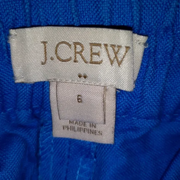 J.Crew 6 S Linen Blend Pull On Pocketed Short Shorts in Teal Blue - Image 6