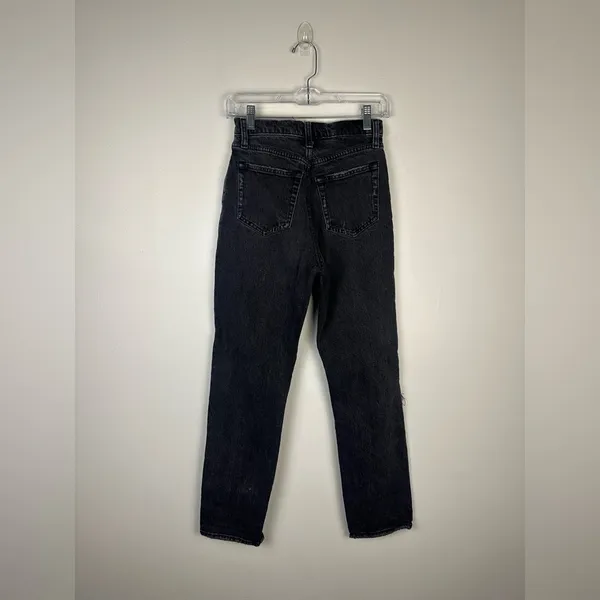 Abercrombie Black High‎ Rise Dad Straight Leg Jeans Sz 24 - Image 3