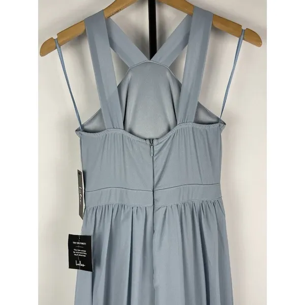 Lulu’s Light Blue Air of Romance Halter Neckline Maxi‎ Flowy Dress Size XS - Image 9