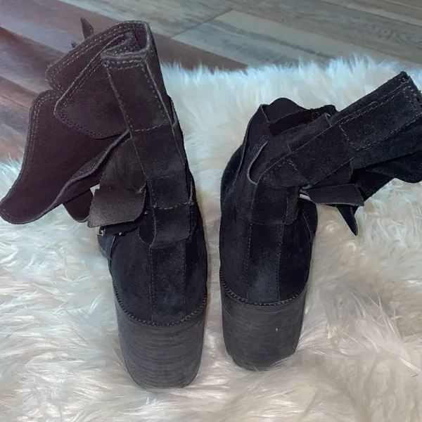 Clarks Artisan Black Suede Malvet Doris Heeled Mid Calf Boots - Image 5