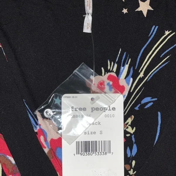 FREE People Black Floral Tunic‎ Sz S,M,L $98 - Image 5