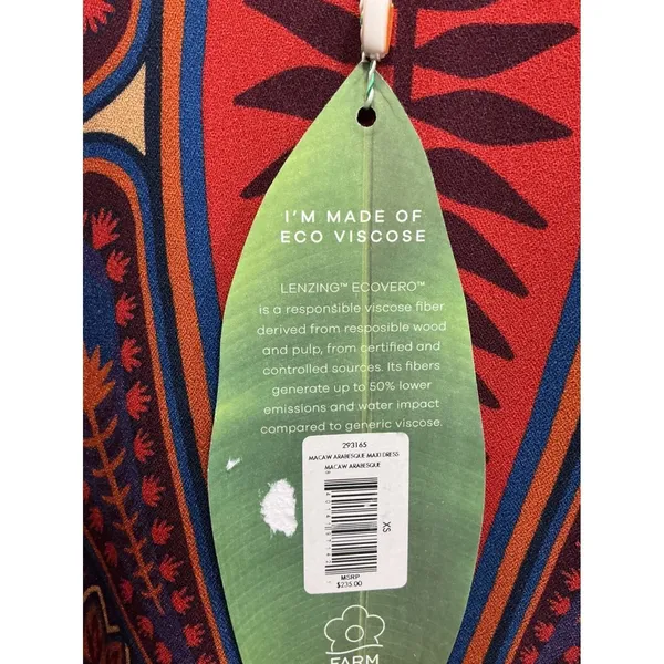 NWT Farm Rio‎ Macaw Arabesque Maxi Dress Puff Sleeve Boho Colorful Tropical XS - Image 7