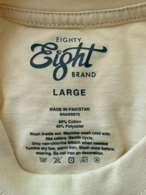 Eighty Eight Cream color T-Shirt L - Image 5