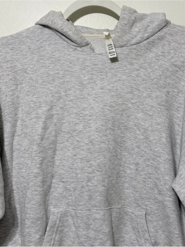 Skims Cotton Fleece Classic Hoodie Light heather grey size small - Image 4