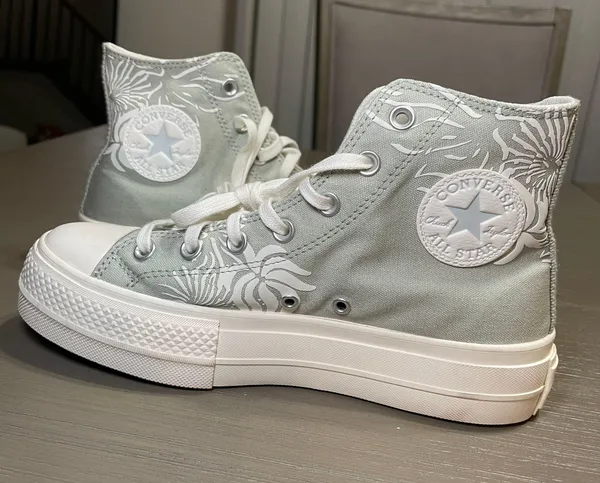 Converse Chuck Taylor All Star Lift Graphic Sneaker in Summit Sage,Ghosted,Egret - Image 4
