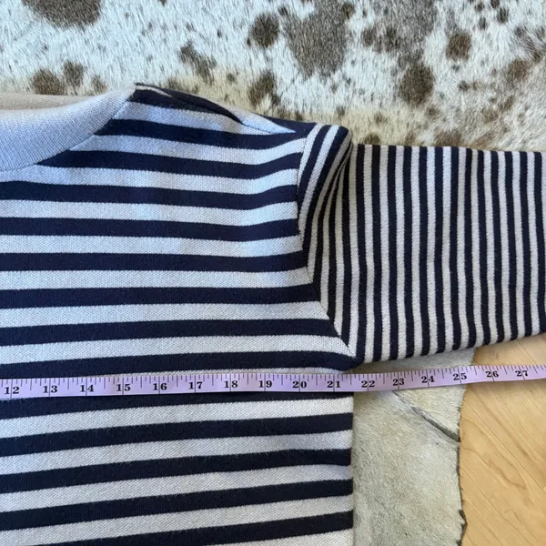 MAEVE Anthropologie The‎ Carys Mock-Neck Sweater Mauve Grey Size XS Striped - Image 9