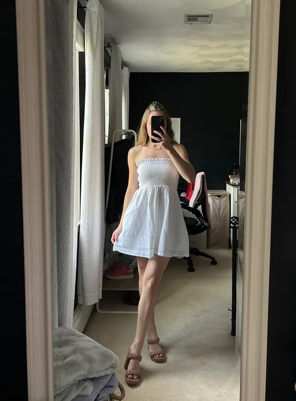 American Eagle Outfitters white strapless dress - Image 5