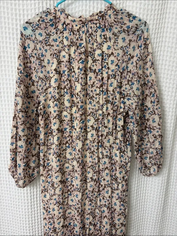 Z Supply Char La Paz Floral Midi Dress Latte Floral Tiered Medium NWT - Image 10