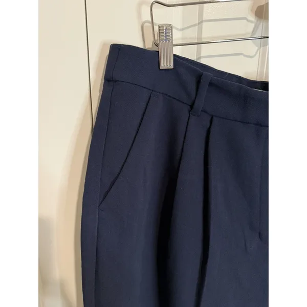 Abercrombie & Fitch Wide Leg High Rise Pleated Pants Size 16L/ 33 Blue 32.5 L - Image 5