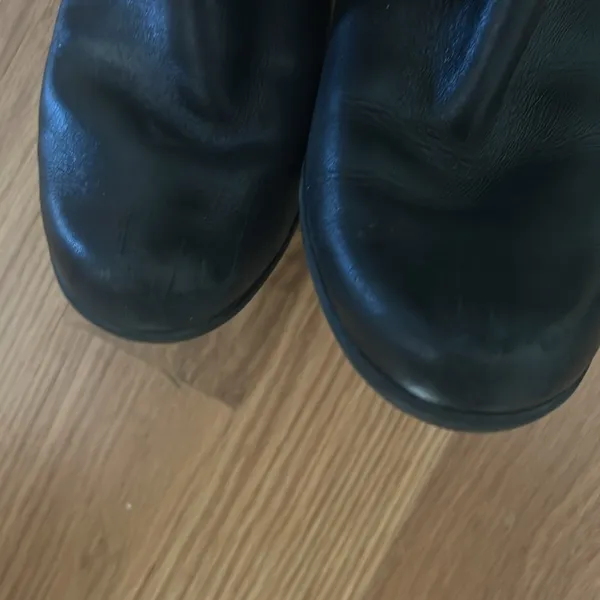 Clarks Malia Poplar Extended Calf Riding Boots Black Leather Heeled Boots Size 8 - Image 5