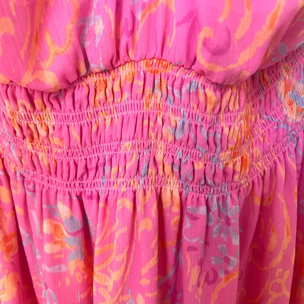 Ramy Brook Pasiley Printed Ashley dress Pink and Orange Strapless Dress size L - Image 5