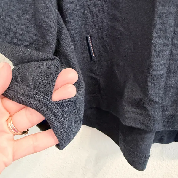 Icebreaker Sport 320 Black Merino Wool Quarter Zip Pullover Sweater Women's M - Image 5